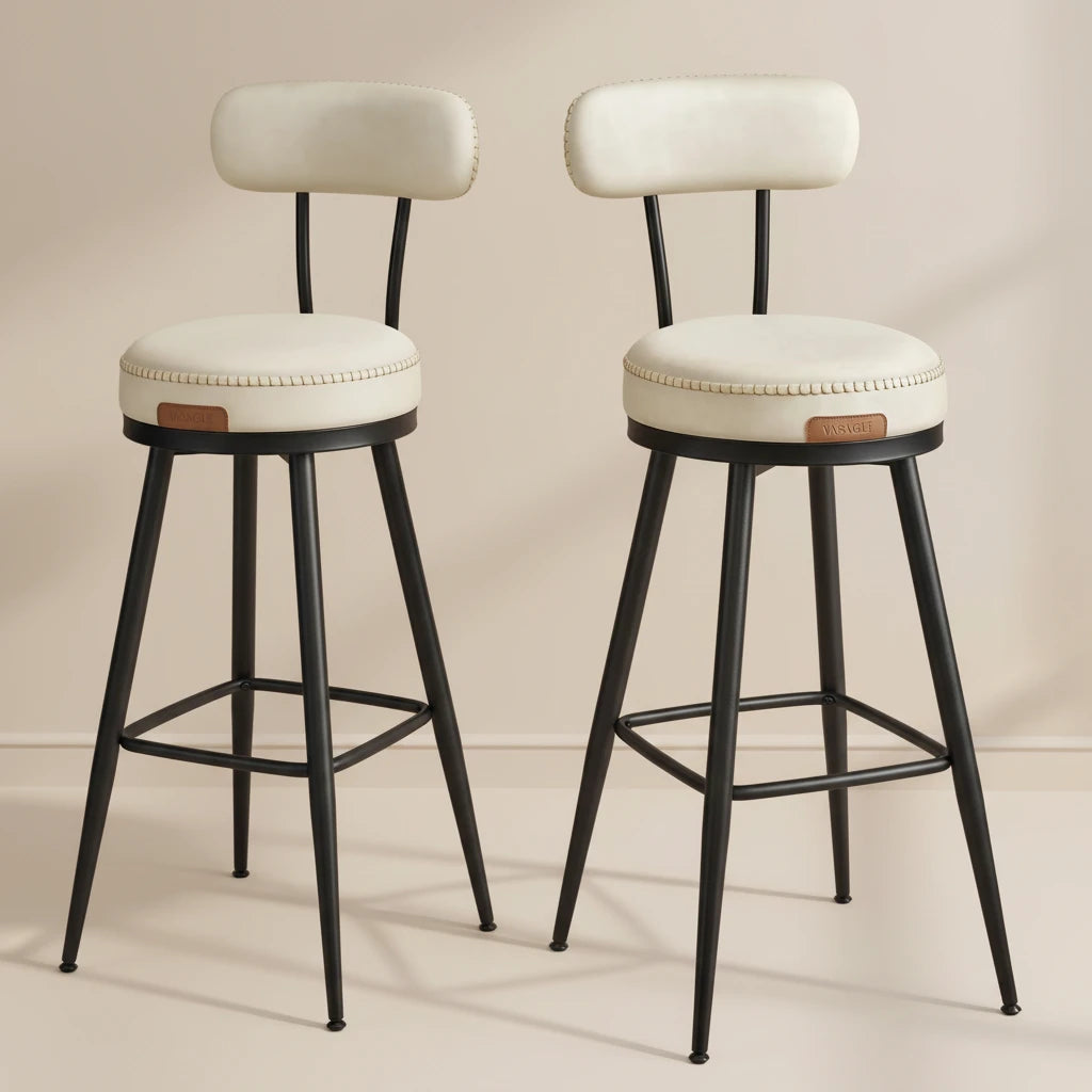 Baron-Lot de 2 tabourets de bar pivotants design minimaliste