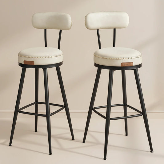 Baron-Lot de 2 tabourets de bar pivotants design minimaliste