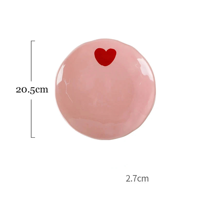 Love-Vaisselle cœur rose en céramique – assortiment de table
