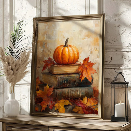 Affiche sur toile citrouilles – Style cottagecore