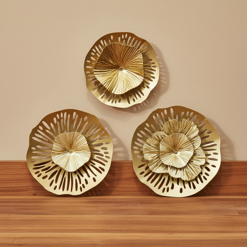 Rosas-Décoration murale métal design – Disques artistiques modernes