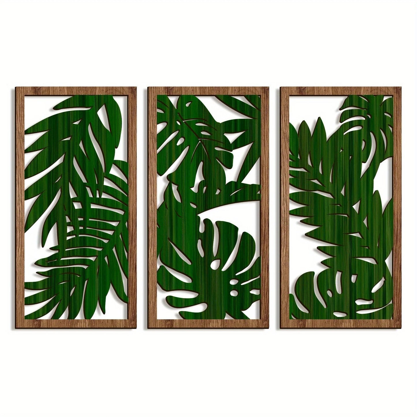Lot de 3 décorations murales bohèmes en bois ajouré