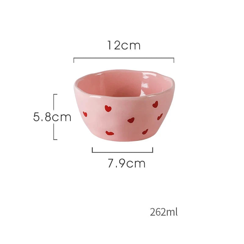 Love-Vaisselle cœur rose en céramique – assortiment de table