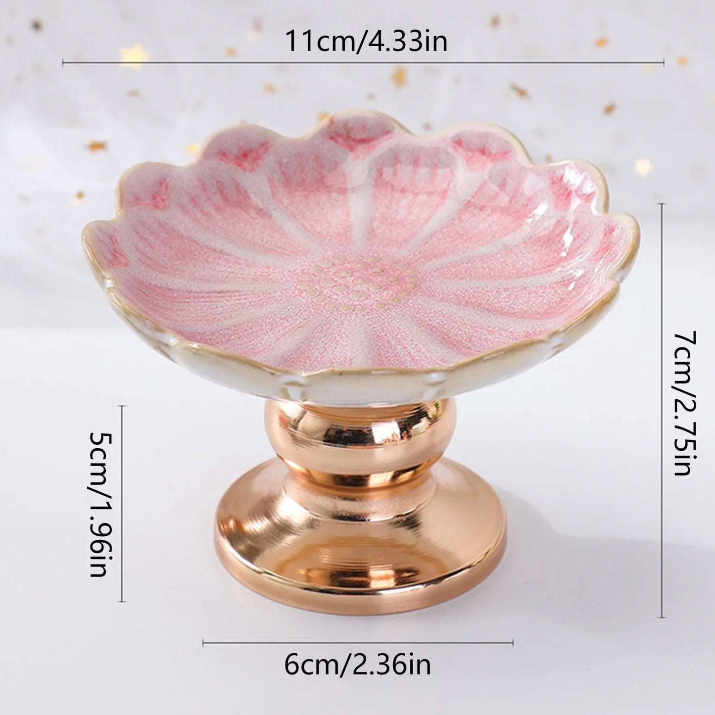 Fleur-Présentoir à dessert sur pied – coupelle élégante design floral