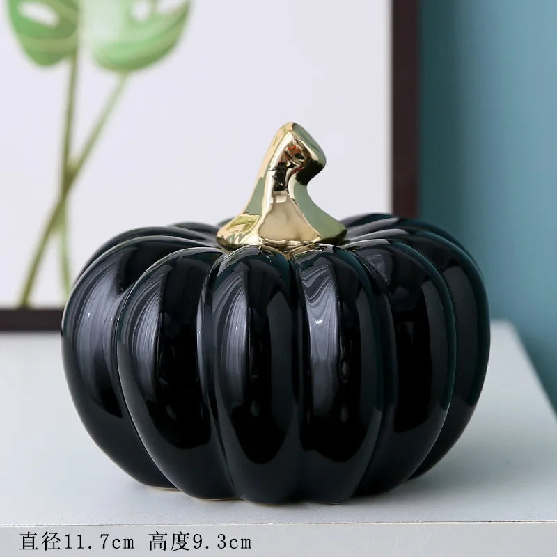 Citrouille décorative en céramique émaillée – Plusieurs coloris