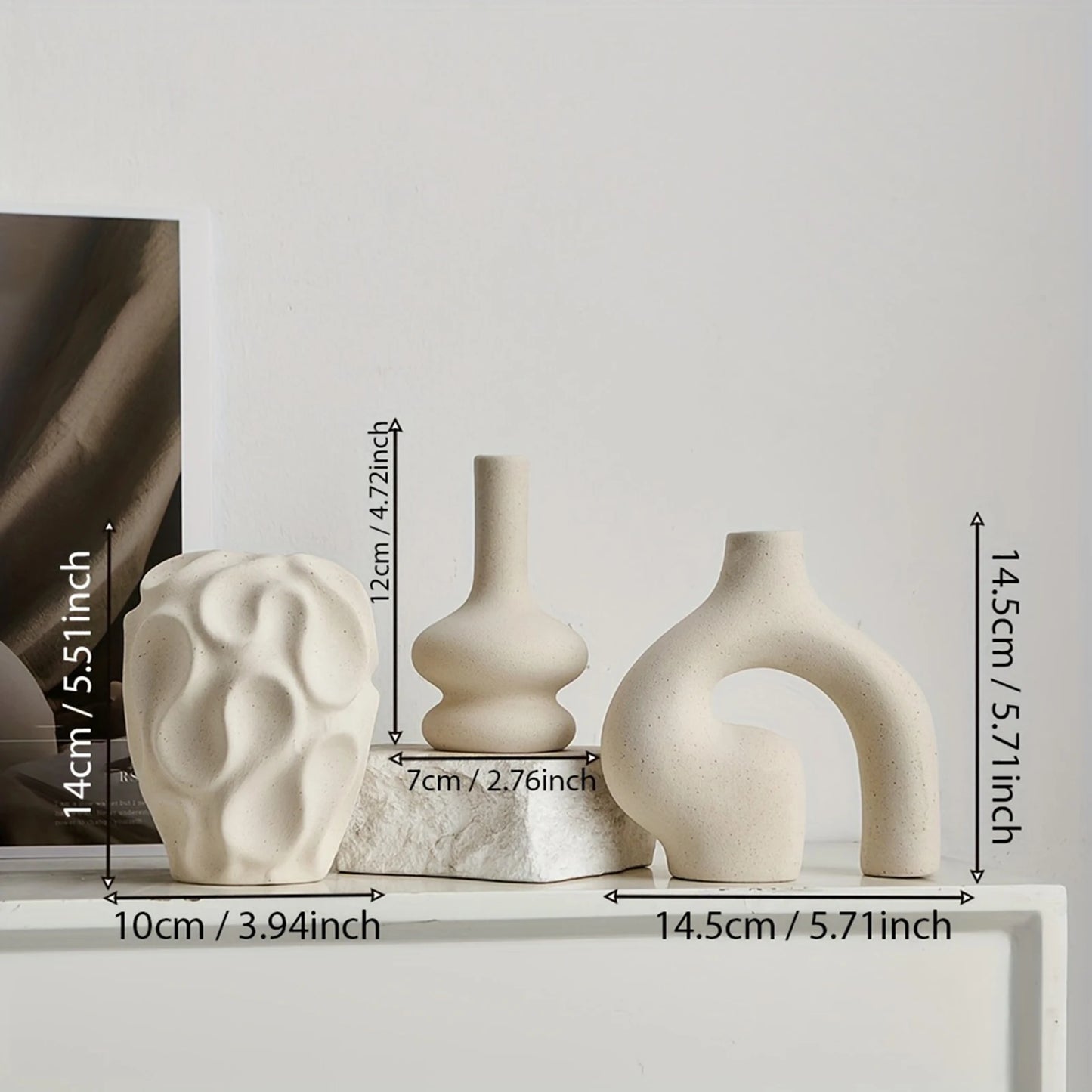 Rico-Trio de vases décoratifs minimalistes