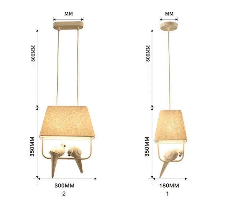 Bird-Suspension oiseaux design – lumière blanche ou chaude