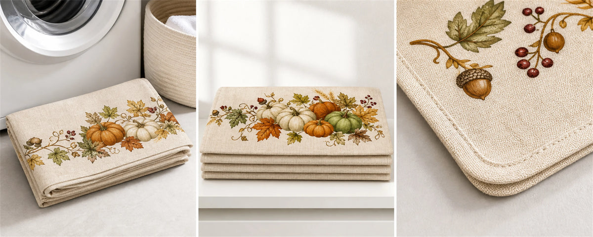 Chemin de table automnal imprimé – Décoration élégante pour table