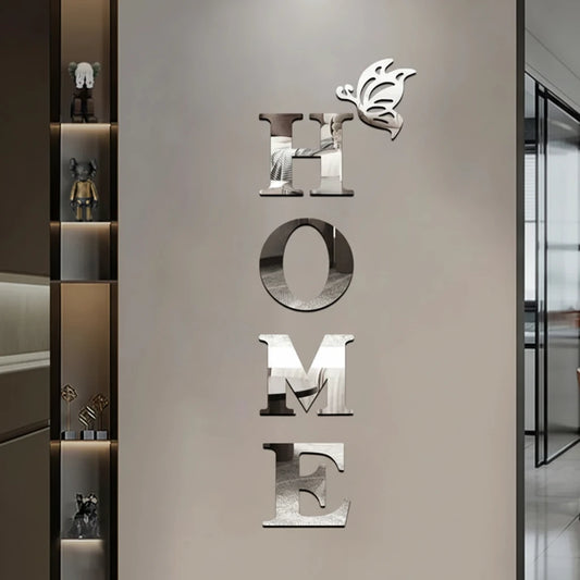 Lettres décoratives murales miroir HOME