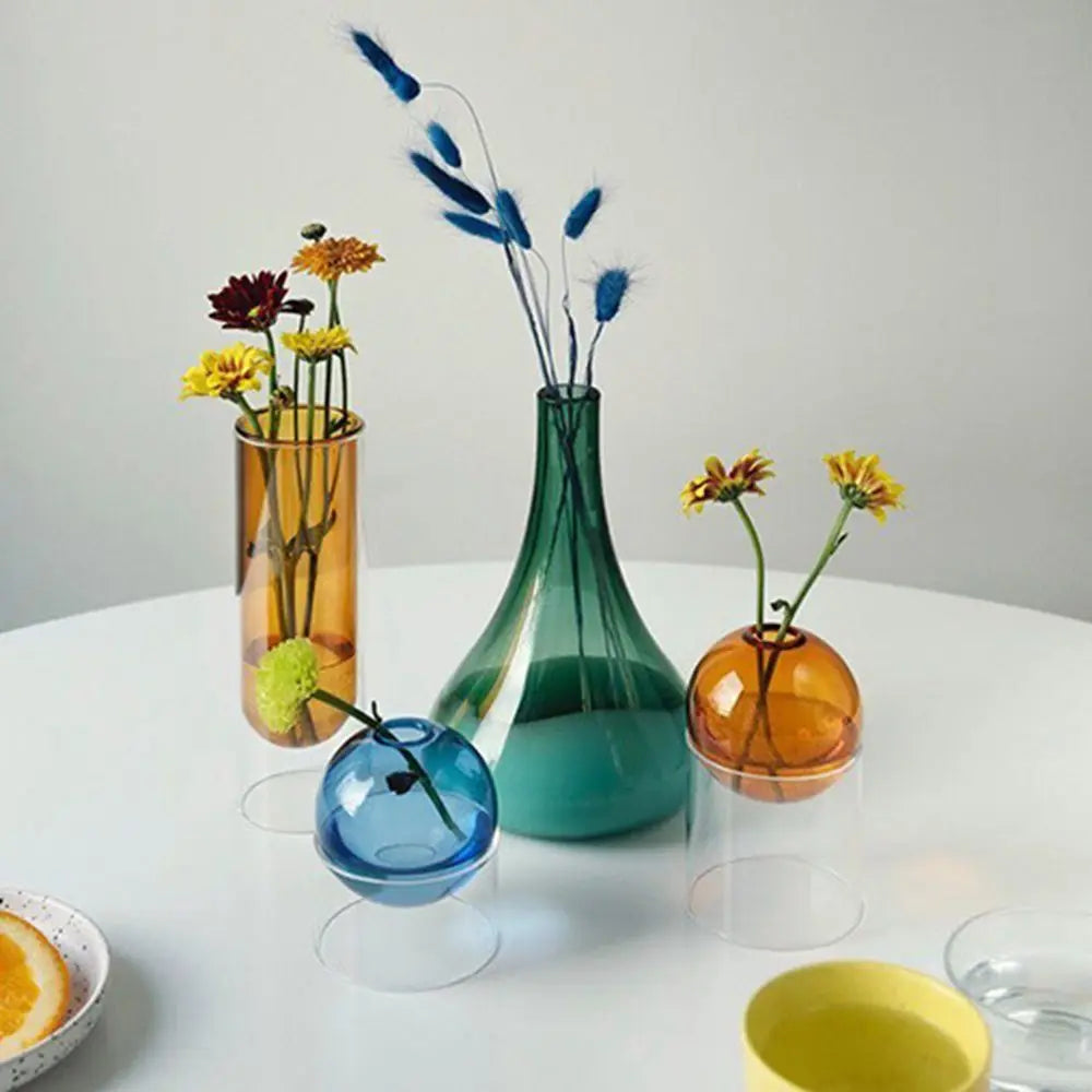 Vase Soliflore Boule en Verre Coloré