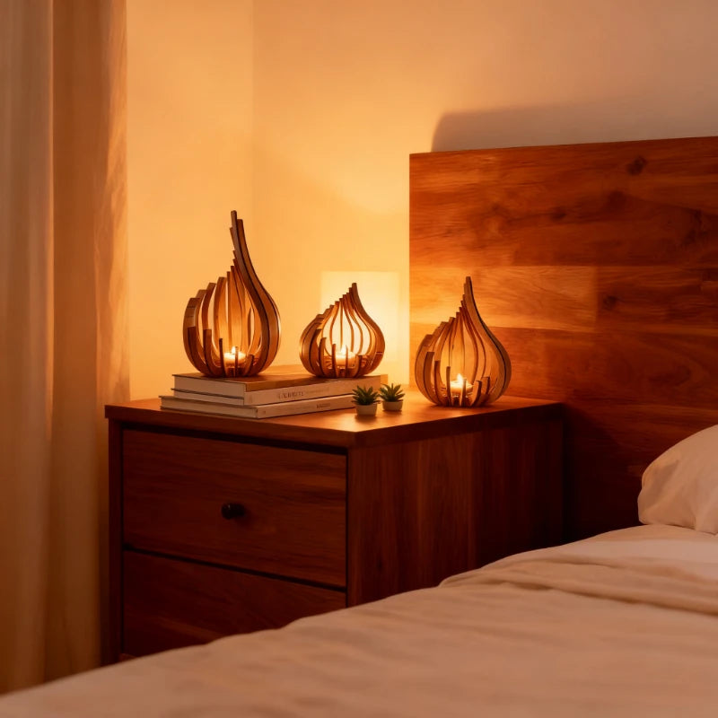 Bull-Photophore design en bois – bougeoir décoratif ambiance chaleureuse