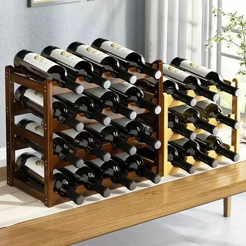 Étagère à vin design en bois – Rangement bouteilles élégant