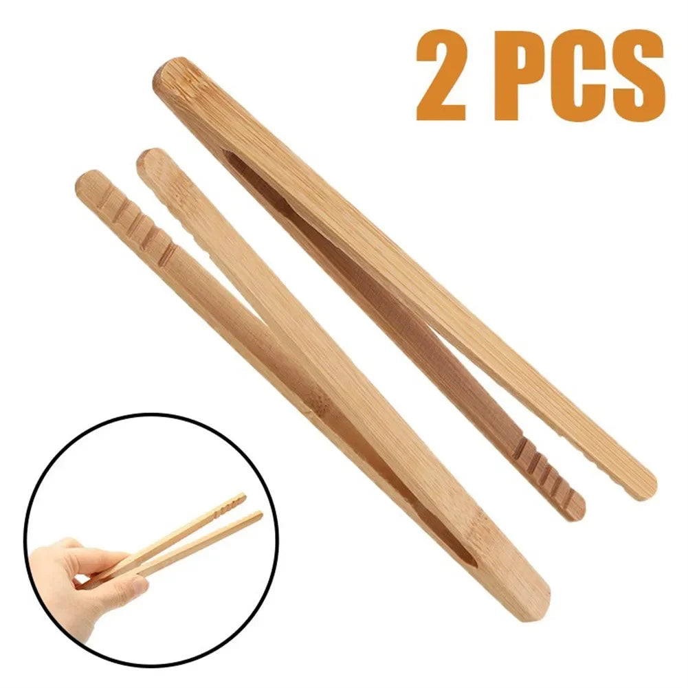 Billy-Lot de 2 pinces de cuisine en bambou