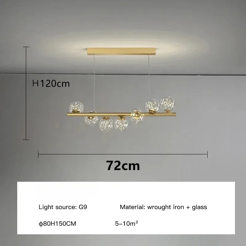 Vella-Lustre design suspendu à globes LED – suspension moderne salle à manger
