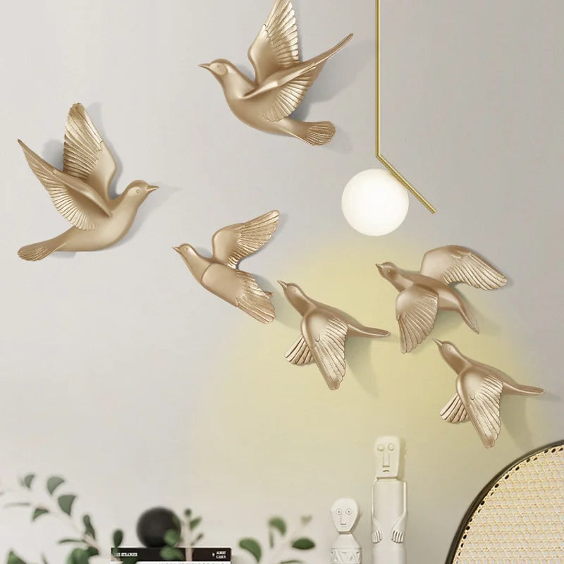 Vola-Décoration murale oiseaux dorés – Design bohème chic et moderne