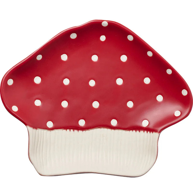 Lutin-Service en porcelaine décor champignon rouge