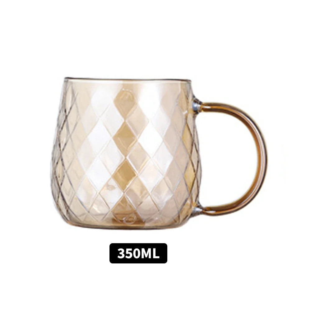 Ombré-Théière et tasse en verre ambré texturé