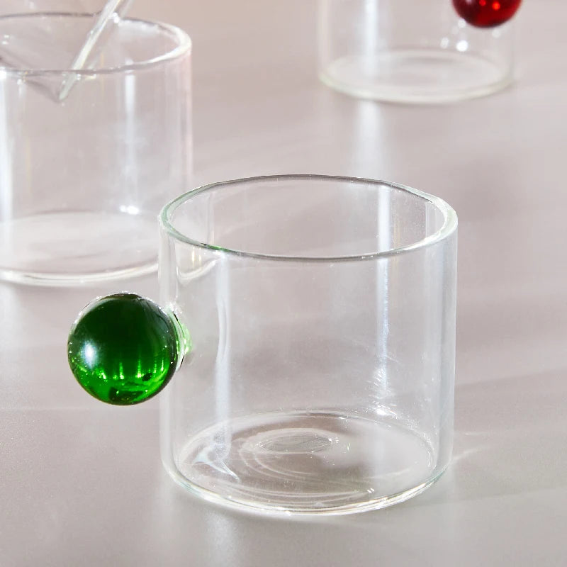 Bubble-Tasses expresso en verre avec anse boule – Lot de 2