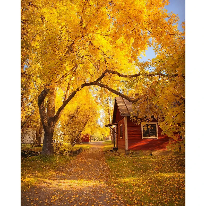 Peinture sur Toile Imprimée de Feuilles Jaunes d'Automne, Vue d'Automne, Paysage, Affiche d'Halloween, Image de Salon, Décoration de Maison