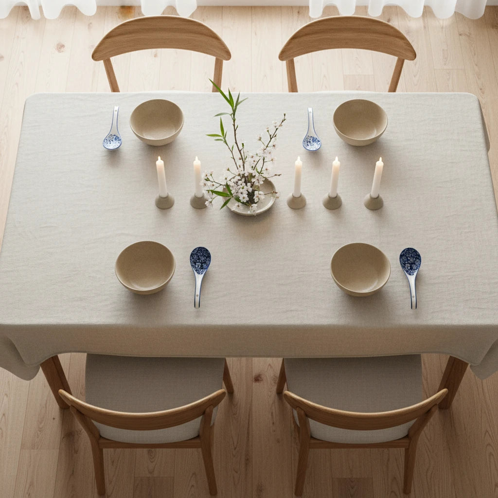 Dély-Cuillères à soupe en porcelaine bleu et blanc – lot de 4