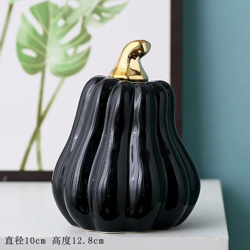Citrouille décorative en céramique émaillée – Plusieurs coloris