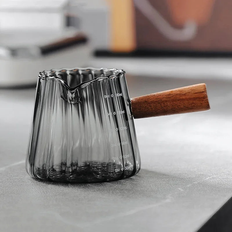 Nespresso-Tasse doseuse expresso en verre avec anse en bois – 180 ml