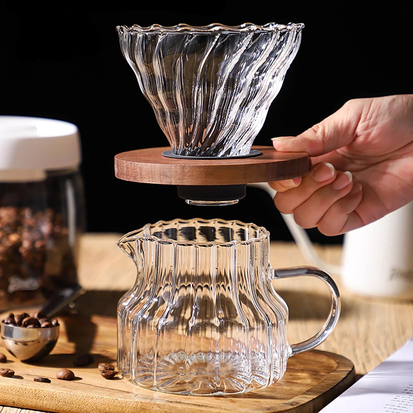 Slow-Cafetière Coffee en Verre avec Filtre