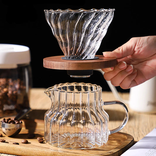 Slow-Cafetière Coffee en Verre avec Filtre