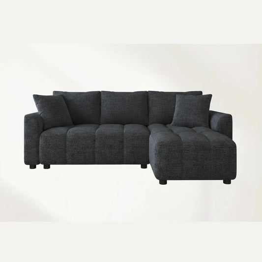 Cléa-Canapé d’angle convertible 3 places en tissu chenille – design moderne et confortable