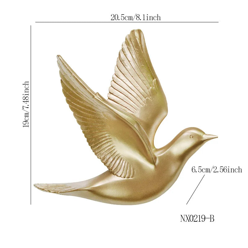 Vola-Décoration murale oiseaux dorés – Design bohème chic et moderne