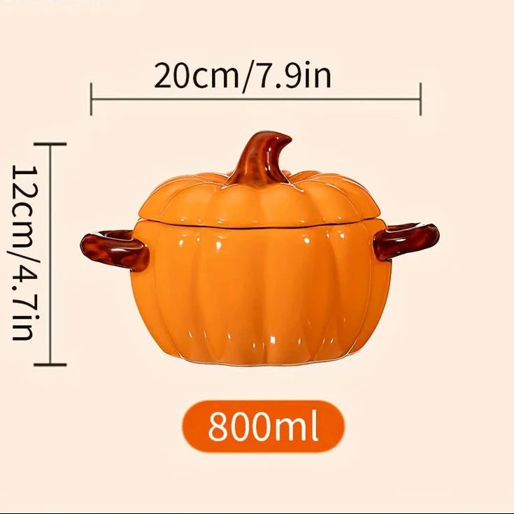 Cocotte citrouille en céramique – Soupière décorative avec couvercle