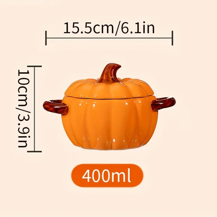 Cocotte citrouille en céramique – Soupière décorative avec couvercle