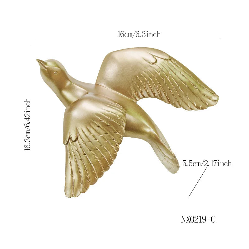 Vola-Décoration murale oiseaux dorés – Design bohème chic et moderne