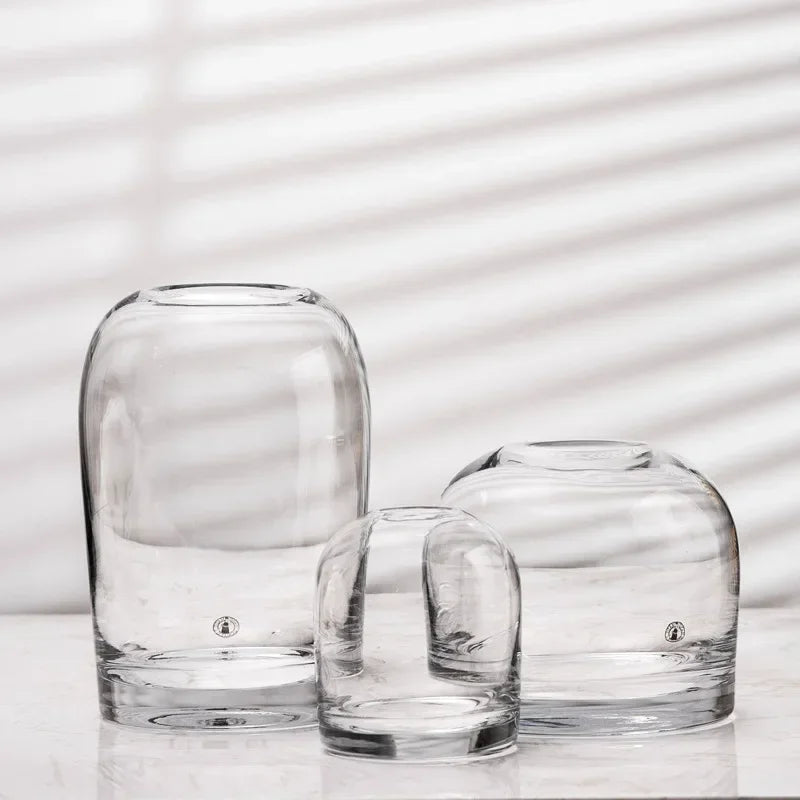 Vase en verre fumé ou transparent – Style européen