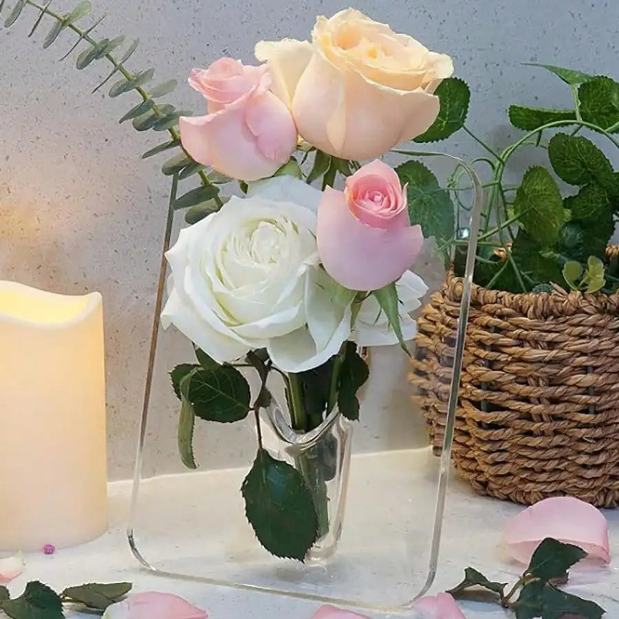 Deva-Vase design minimaliste transparent – décoration florale moderne