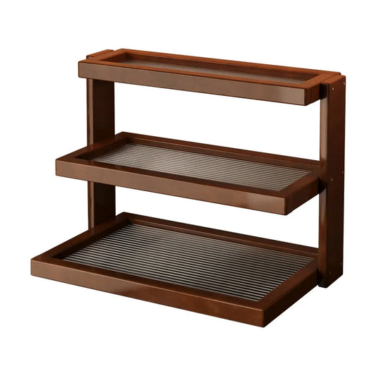 Étagère de rangement en bambou pour tasses et accessoires