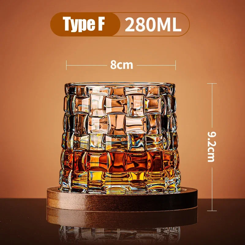 Dallas-Verre à whisky texturé rotatif – 280 ml