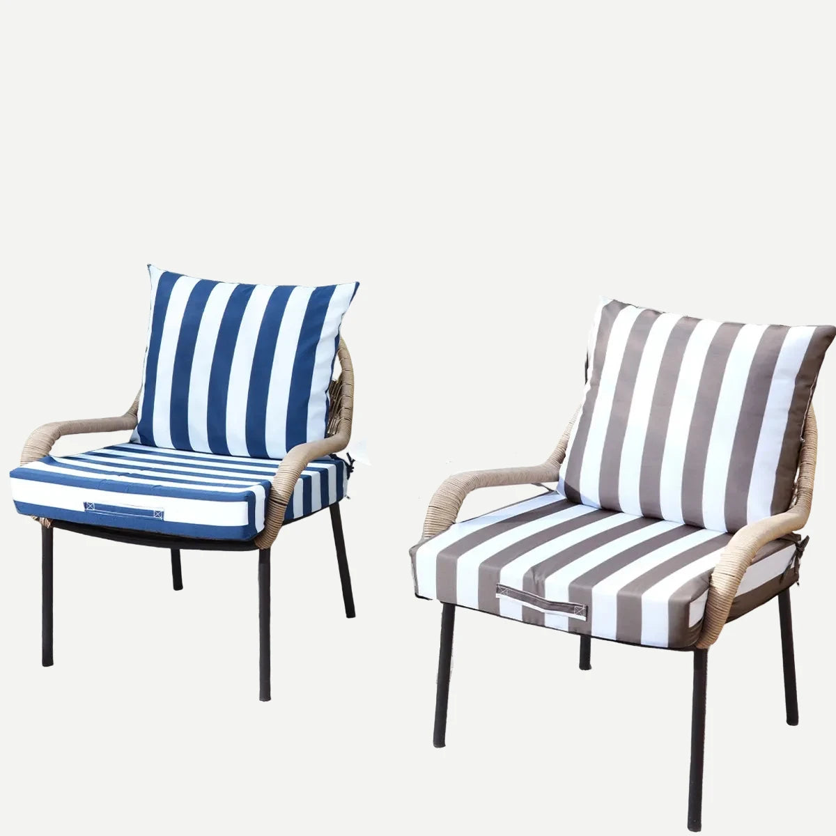 Pam-Coussin de transat extérieur imperméable rayé bleu et blanc