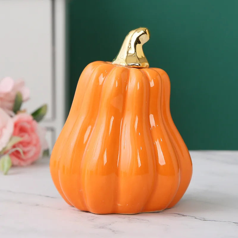 Citrouille décorative en céramique émaillée – Plusieurs coloris