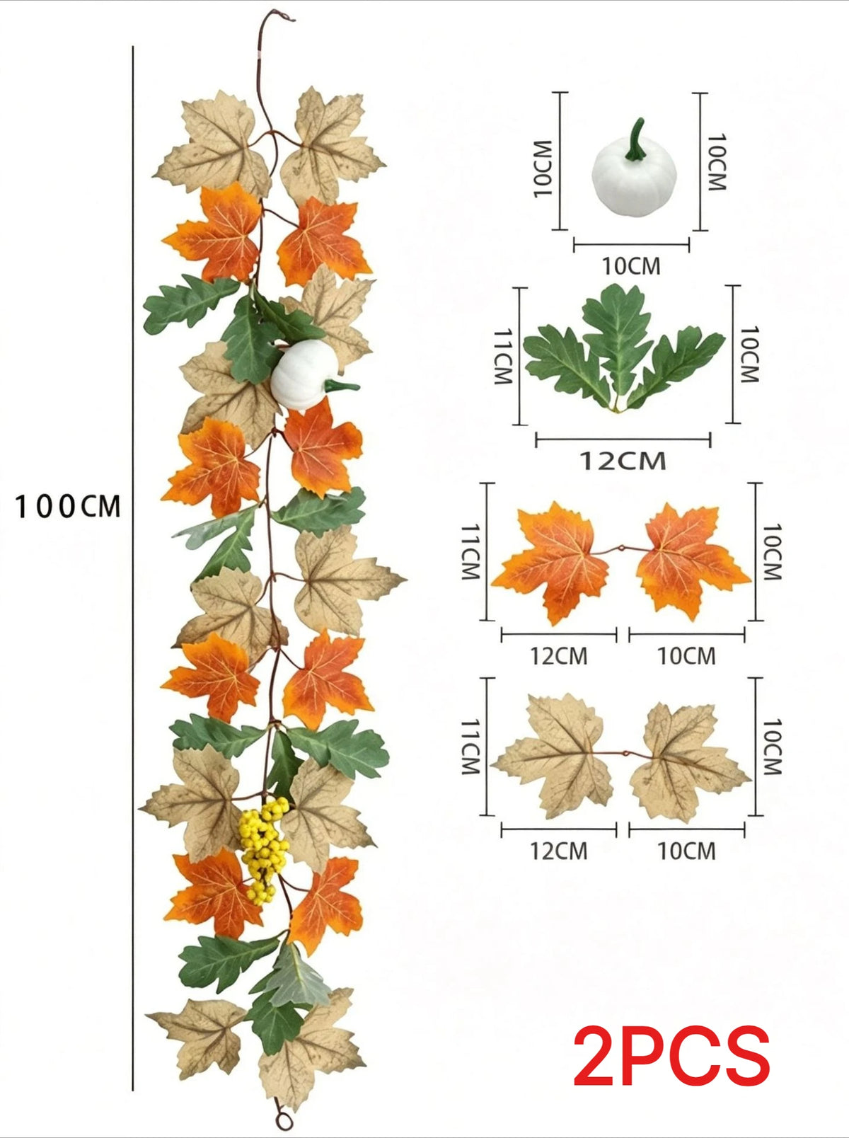 Guirlande automnale avec citrouilles et feuilles d’érable