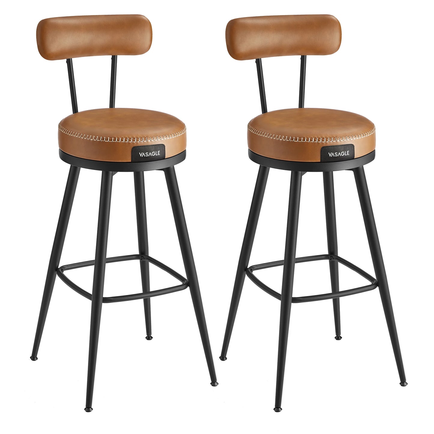 Baron-Lot de 2 tabourets de bar pivotants design minimaliste