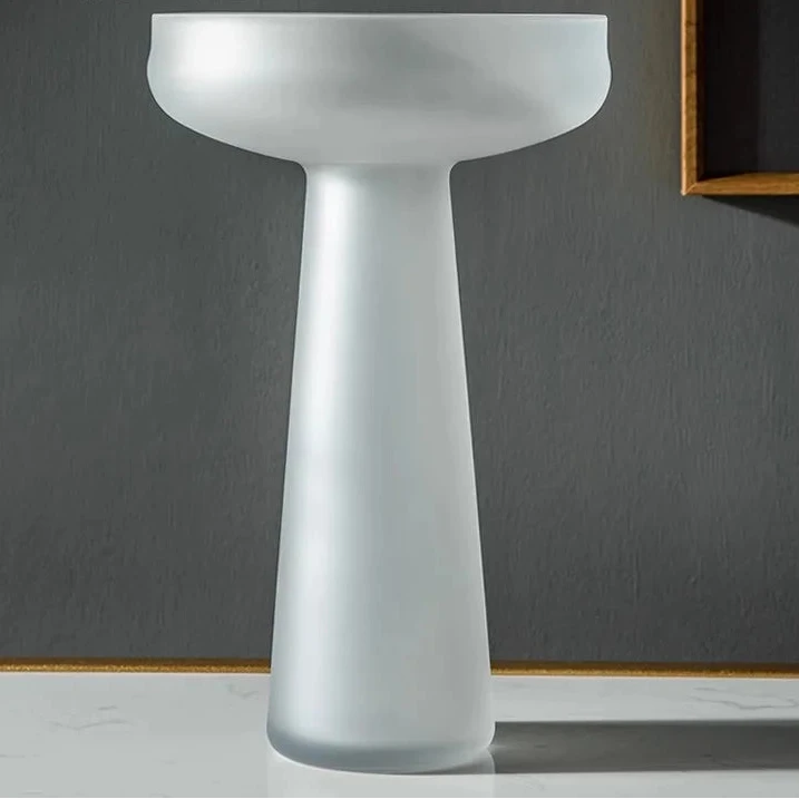 Vase en verre dépoli – Décoration florale & hydroponique