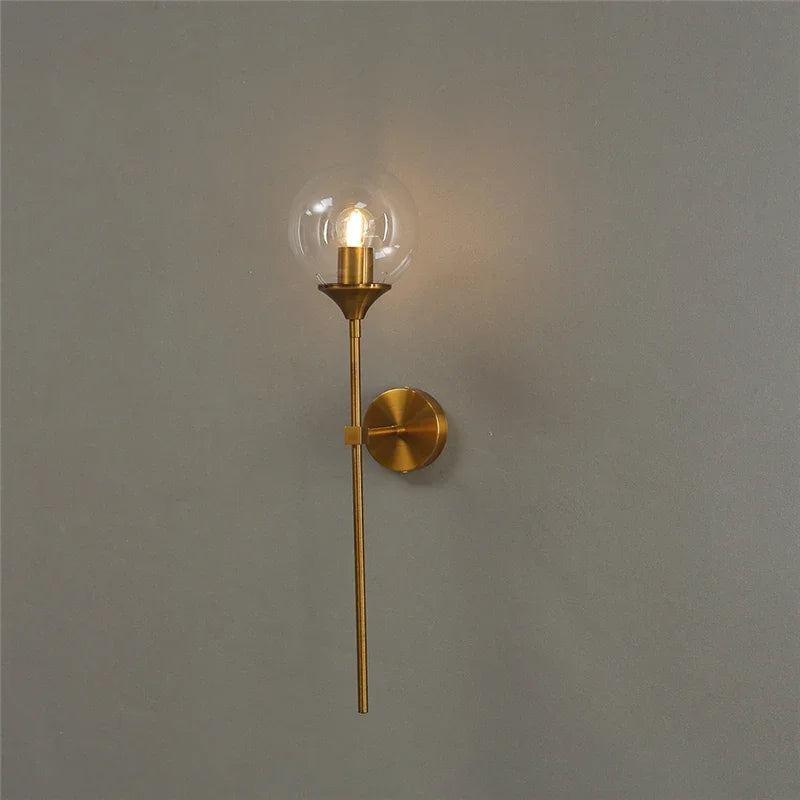 George-Applique murale boule en verre – Luminaire design noir ou doré