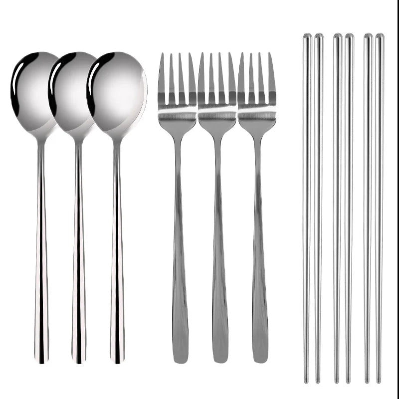 Pila-Set de couverts en acier inoxydable argenté – design épuré