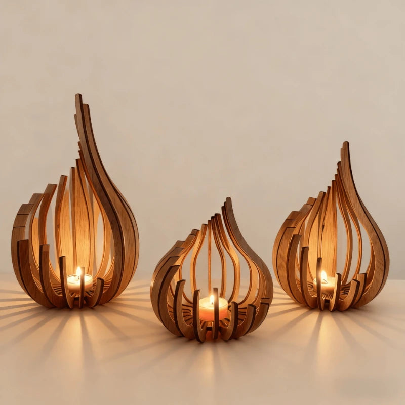 Bull-Photophore design en bois – bougeoir décoratif ambiance chaleureuse