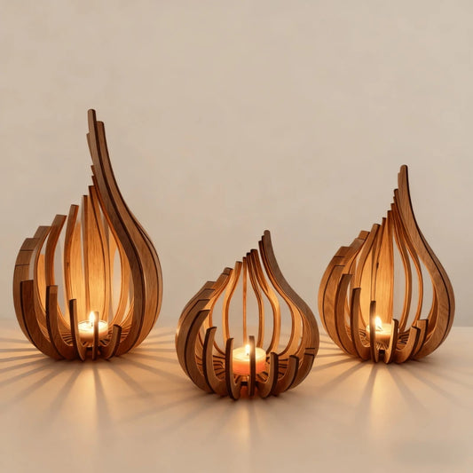 Bull-Photophore design en bois – bougeoir décoratif ambiance chaleureuse