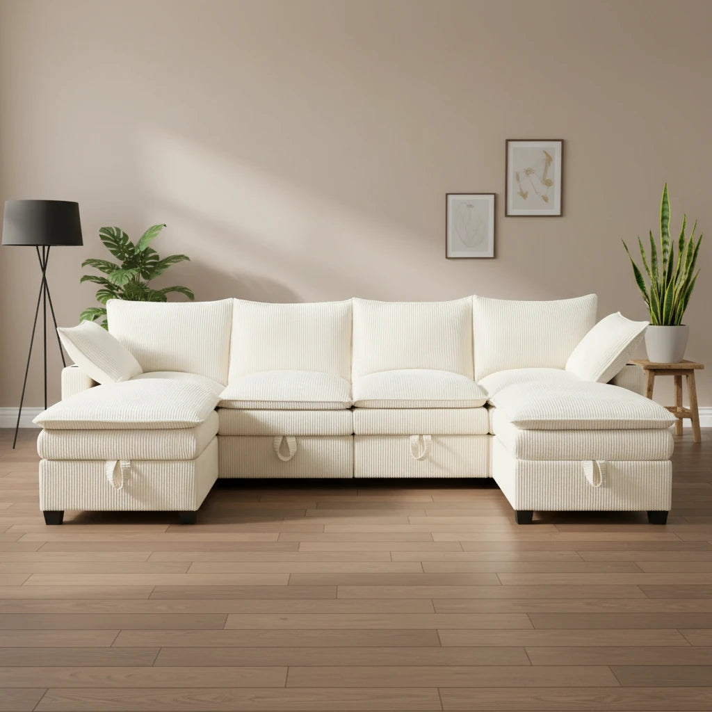 Illa-Canapé design en tissu côtelé – Style moderne et confortable