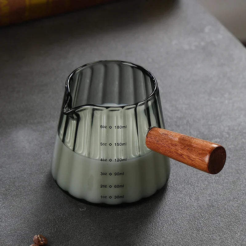 Nespresso-Tasse doseuse expresso en verre avec anse en bois – 180 ml