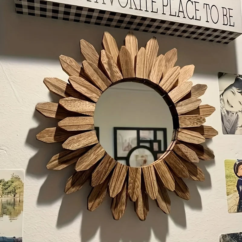 Kaira-Miroir Soleil Bohème en Bois