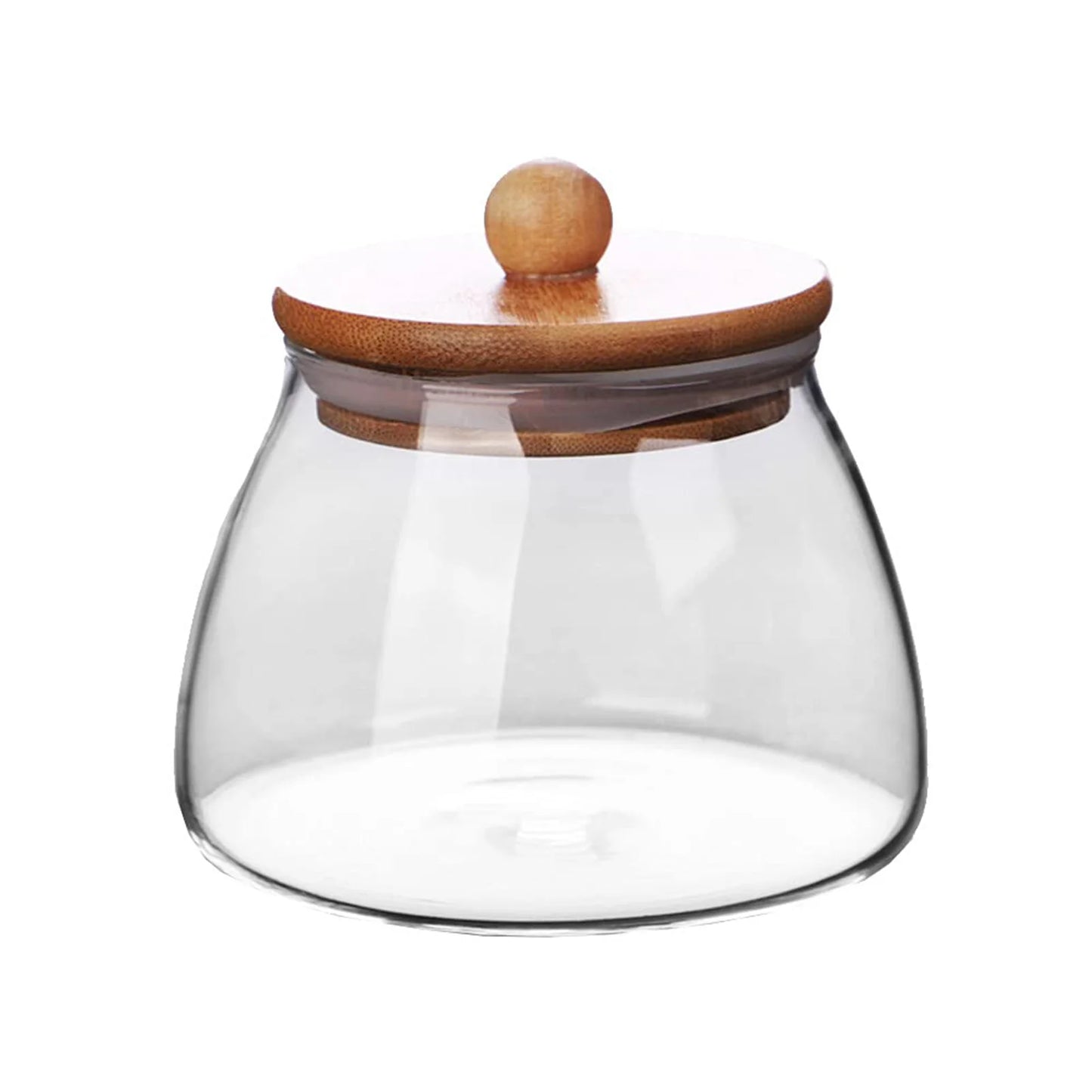 Bocaux en verre hermétiques avec couvercle bois – Rangement élégant